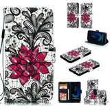 For Samsung J2 pro 2018 3D Coloured Painted PU Magnetic Clasp Wallet Phone Case with Bracket Lanyard Jingle cat