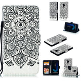 For Samsung J2 pro 2018 3D Coloured Painted PU Magnetic Clasp Wallet Phone Case with Bracket Lanyard Jingle cat