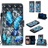 For Samsung J2 pro 2018 3D Coloured Painted PU Magnetic Clasp Wallet Phone Case with Bracket Lanyard Jingle cat