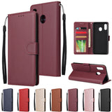 For Samsung A30/A20 Flip-type Leather Protective Phone Case with 3 Card Position Buckle Design Phone Cover  blue