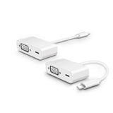 HD Projector Converter for iPhone5 5S 6 7  8 X iPad Pro Phone to VGA Cable white