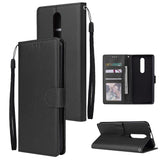 For OPPO F11 Wallet-type PU Leather Protective Phone Case with Buckle & 3 Card Position black