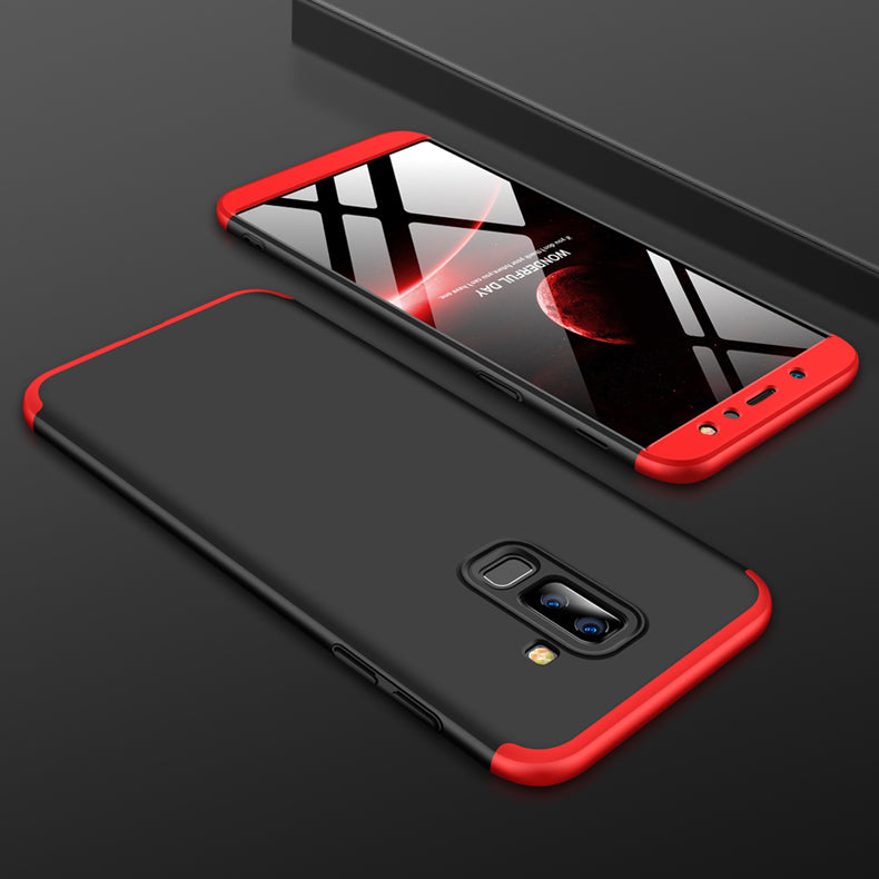 For Samsung A6 Plus 2018 Ultra Slim 360 Degree Non-slip Shockproof Full Protective Case Red black red