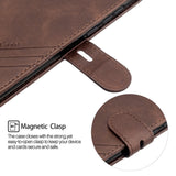 For Redmi Note 8T/Redmi 8/Redmi 8A Case Soft Leather Cover with Denim Texture Precise Cutouts Wallet Design Buckle Closure Smartphone Shell  brown