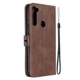 For Redmi Note 8T/Redmi 8/Redmi 8A Case Soft Leather Cover with Denim Texture Precise Cutouts Wallet Design Buckle Closure Smartphone Shell  brown