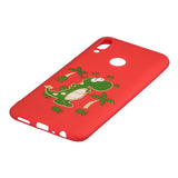For HUAWEI Y9 2019 Cartoon Lovely Coloured Painted Soft TPU Back Cover Non-slip Shockproof Full Protective Case with Lanyard red