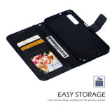 For Samsung A7 2018 3D Coloured Painted Leather Protective Phone Case with Button & Card Position & Lanyard purple flower