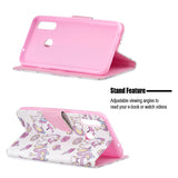 For Samsung A10S/A20S Smartphone Case PU Leather Phone Shell Lovely Cartoon Pattern Card Slots Overall Protection Ice cream unicorn