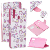 For Samsung A10S/A20S Smartphone Case PU Leather Phone Shell Lovely Cartoon Pattern Card Slots Overall Protection Ice cream unicorn