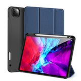 DUX DUCIS for iPad Pro 12.9 2020 Fall Resistant Smart Stay Cover Leather Protective Case with Pen Holder  blue