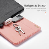 DUX DUCIS for iPad Pro 12.9 2020 Fall Resistant Smart Stay Cover Leather Protective Case with Pen Holder  Pink