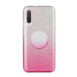 For XIAOMI CC9E/A3/10/10 PRO/K20/K20 pro Phone Case Gradient Color Glitter Powder Phone Cover with Airbag Bracket Pink