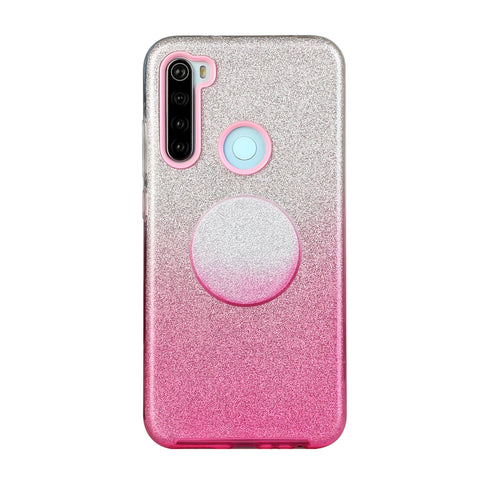 For OPPO Realme 5/Realme 5 Pro/A5 2020/A9 2020/A52/A92 Phone Case Gradient Color Glitter Powder Phone Cover with Airbag Bracket Pink