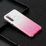 For OPPO Realme 5/Realme 5 Pro/A5 2020/A9 2020/A52/A92 Phone Case Gradient Color Glitter Powder Phone Cover with Airbag Bracket Pink