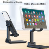 Telescopic Folding Mobile Phone Bracket Aluminum Alloy Flat Universal Tablet Desktop Stand white