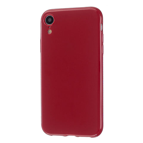 For iPhone X/XS/XS Max/XR  Cellphone Cover Slim Fit Bumper Protective Case Glossy TPU Mobile Phone Shell Rose red
