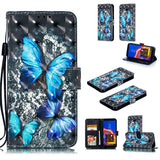 For Samsung J4 plus 2018 European Edition 3D Coloured Painted Full Protective Cover with Button Card Slots Bracket Lanyard Jingle cat