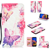 For Samsung J4 plus 2018 European Edition 3D Coloured Painted Full Protective Cover with Button Card Slots Bracket Lanyard Swallowtail butterfly