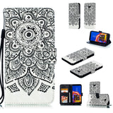 For Samsung J4 plus 2018 European Edition 3D Coloured Painted Full Protective Cover with Button Card Slots Bracket Lanyard Jingle cat