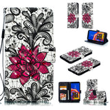 For Samsung J4 plus 2018 European Edition 3D Coloured Painted Full Protective Cover with Button Card Slots Bracket Lanyard Jingle cat