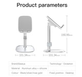 Mobile Phone Stand Holder for iPhone iPad Air Smartphone Metal Desk Desktop Phone Mount Holder for Xiaomi Huawei Tablet Silver