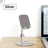 Mobile Phone Stand Holder for iPhone iPad Air Smartphone Metal Desk Desktop Phone Mount Holder for Xiaomi Huawei Tablet Silver