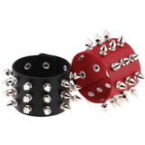 Gothic Delicate Cuspidal Spikes Rivet Leather Bracelets Punk Bracelet for Women Men  white