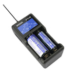 XTAR VC2 USB Li-ion Battery LCD Charger for 3.7V 10440 18650 26650 Batteries black