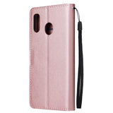 For Samsung A30/A20 Flip-type Leather Protective Phone Case with 3 Card Position Buckle Design Phone Cover  Red wine