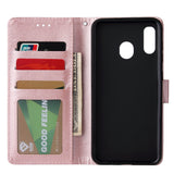 For Samsung A30/A20 Flip-type Leather Protective Phone Case with 3 Card Position Buckle Design Phone Cover  red