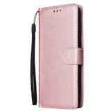 For Samsung A30/A20 Flip-type Leather Protective Phone Case with 3 Card Position Buckle Design Phone Cover  Red wine