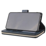 For Samsung A10/A20/A30/A50/A30S/A50S Pu Leather  Mobile Phone Cover Zipper Card Bag + Wrist Strap blue