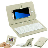 General Wired Keyboard Flip Holster Case for Andriod Mobile Phone 4.8-6.0"" purple