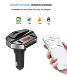 Car Bluetooth MP3 Player Double USB Smart Quick Charge  black