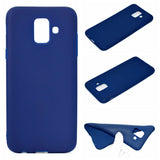 for Samsung A6 2018 Lovely Candy Color Matte TPU Anti-scratch Non-slip Protective Cover Back Case Navy
