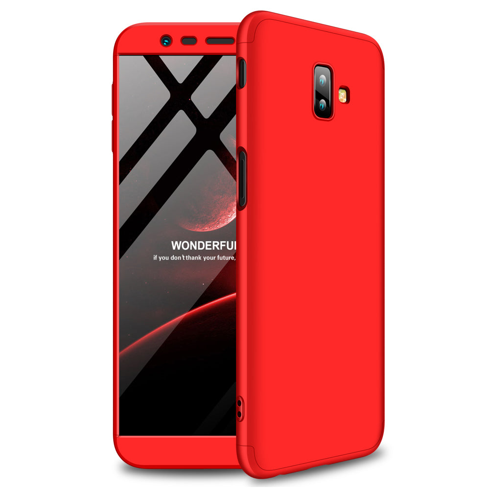For Samsung J6 Plus/ J6 Prime 3 in 1 360 Degree Non-slip Shockproof Full Protective Case red_Samsung J6 Plus/ J6 Prime