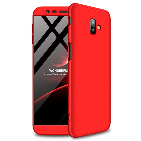 For Samsung J6 Plus/ J6 Prime 3 in 1 360 Degree Non-slip Shockproof Full Protective Case red_Samsung J6 Plus/ J6 Prime
