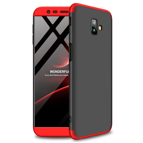 For Samsung J6 Plus/ J6 Prime 3 in 1 360 Degree Non-slip Shockproof Full Protective Case Red black red_Samsung J6 Plus/ J6 Prime