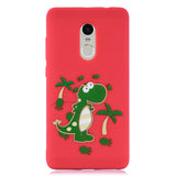 For Redmi note 4X/NOTE 4 Cartoon Lovely Coloured Painted Soft TPU Back Cover Non-slip Shockproof Full Protective Case with Lanyard red
