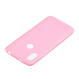 For HUAWEI Y6 2019 Lovely Candy Color Matte TPU Anti-scratch Non-slip Protective Cover Back Case dark pink