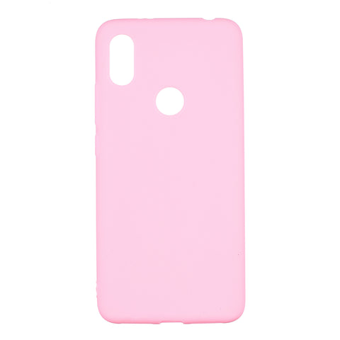 For HUAWEI Y6 2019 Lovely Candy Color Matte TPU Anti-scratch Non-slip Protective Cover Back Case dark pink