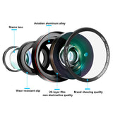 Large Aperture HD Phone Lens 52Uv 0.45X Wide Angle & 15X Macro Lens 2 in 1 Clip-On Cell Phone Camera Lens for iPhone, Samsung Rose gold