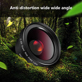 Large Aperture HD Phone Lens 52Uv 0.45X Wide Angle & 15X Macro Lens 2 in 1 Clip-On Cell Phone Camera Lens for iPhone, Samsung Rose gold
