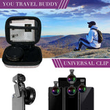 Large Aperture HD Phone Lens 52Uv 0.45X Wide Angle & 15X Macro Lens 2 in 1 Clip-On Cell Phone Camera Lens for iPhone, Samsung black