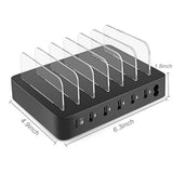 Universal USB Charging Station 6 Port Multi USB C Charger 45W USB PD Quick Charge for Smartphone Tab black_British regulatory