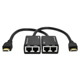 HDMI Over RJ45 CAT5e CAT6 UTP LAN Ethernet Extender Repeater 1080P  black