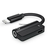 For iPhone 8/8 Plus AUX Adapter and Charge Cable (Headphone Adapter+Charger) red