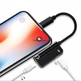 For iPhone 8/8 Plus AUX Adapter and Charge Cable (Headphone Adapter+Charger) Gold