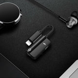 For iPhone 8/8 Plus AUX Adapter and Charge Cable (Headphone Adapter+Charger) Gold