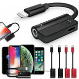 For iPhone 8/8 Plus AUX Adapter and Charge Cable (Headphone Adapter+Charger) red